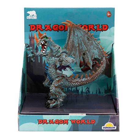 Standlı Ejderha Figürü  13 cm - Mavi