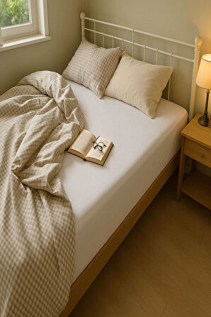 3 Adet Battal Boy Düz Pamuklu Çift Kişilik 200 x 200 cm Lastikli Penye Çarşaf