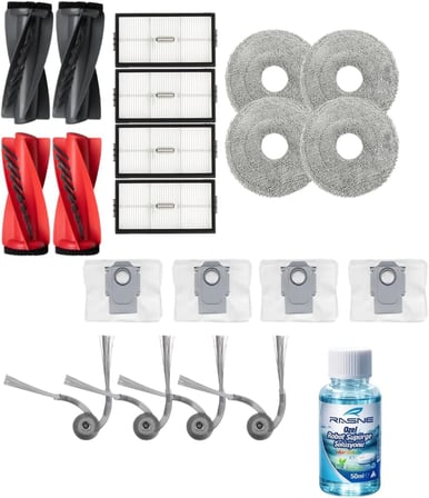 Roborock Qrevo Curv 2 Pro ile Uyumlu 2 Ana Fırça 4 Yan Fırça 4 Filtre 4 Mop 1 Deterjan 4 Toz Torbası