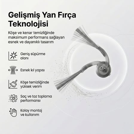 Roborock Qrevo Curv 2 Pro ile Uyumlu 2 Ana Fırça 4 Yan Fırça 4 Filtre 4 Mop 1 Deterjan 4 Toz Torbası