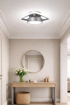 Alen Tekli Gri Enerji Tasarruflu Beyaz Işık Modern Led Avize Çocuk Odası Koridor Giyinme Odası Giriş