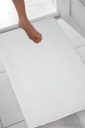 2'li Ayak İzli Banyo Ayak Havlusu%100 Pamuklu Renkli 50x70 Cm