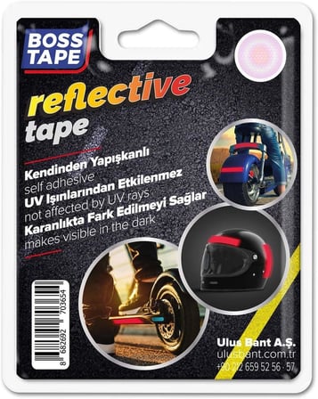 Boss Tape Reflektif Petekli Kedi Gözü Bant Kırmızı 35 mm x 1,5 mt