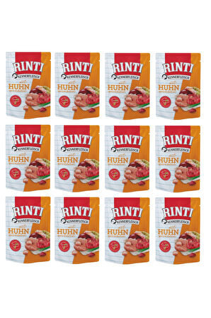Rinti Pouch Tavuklu Köpek Yaş Mama 400 Gr. X 12 Adet