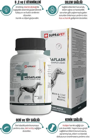 Supravet Köpekler için Eklem ve Kas Geliştirici Likit MEGAFLASH +XXL 500 ML (Special Complex Liquid)