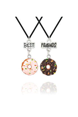 Donut Best Friends 2'li Arkadaşlık Kolyesi Hediyelik Aksesuar Şık Takı