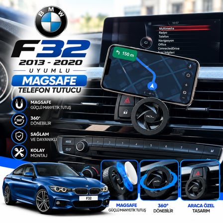 Bmw F32 uyumlu Araç Içi Premium Telefon Tutucu - Araba Telefon Tutacağı Havalandırma Için