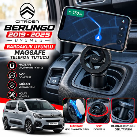 Citroen Berlingo 2019-2025 ve arası uyumlu Araç Içi Premium Telefon Tutucu - Araba Telefon Tutacağı Havalandırma Için
