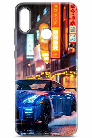 Huawei P Smart 2019 uyumlu Otomoto 27 HD Desenli Mavi GTR Japon