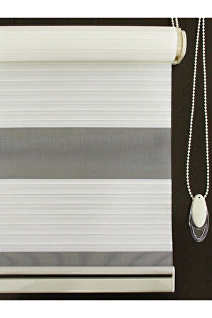 Geniş Pilise Krem Zebra Perde