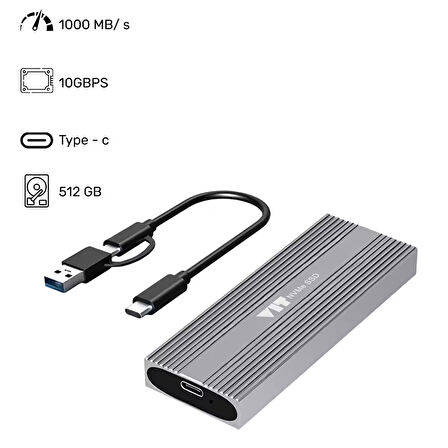 VIT 512GB TAŞINABİLİR DİSK | USB 3.1 Gen 2 | Metal Kasa V512GB