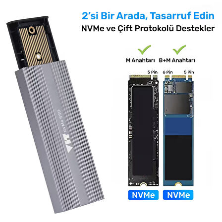 VIT Taşınabilir Metal SSD Kutusu USB 3.1 Gen2 10Gbps VDK01
