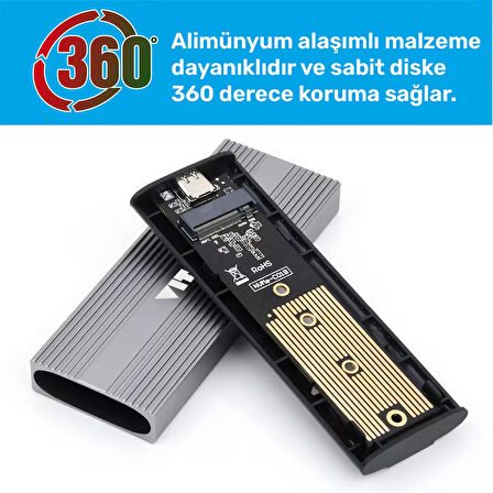 VIT Taşınabilir Metal SSD Kutusu USB 3.1 Gen2 10Gbps VDK01