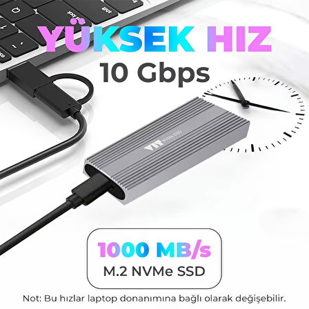 VIT Taşınabilir Metal SSD Kutusu USB 3.1 Gen2 10Gbps VDK01