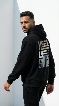 HEAVY OVERSIZE HOODIE | BLACKOUT KEEP BASKILI (Unisex Oversize Kapüşonlu Sweatshirt)