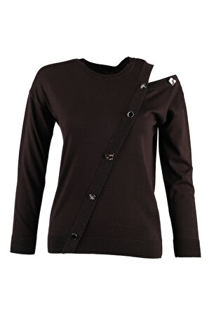 Detaylı Düğmeli Kazak Vedi