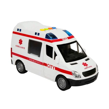 Sunman 1/16 Minibüs Sehir Kurtarma Polis/Ambulans Ses/Işık Asst. Wy590A
