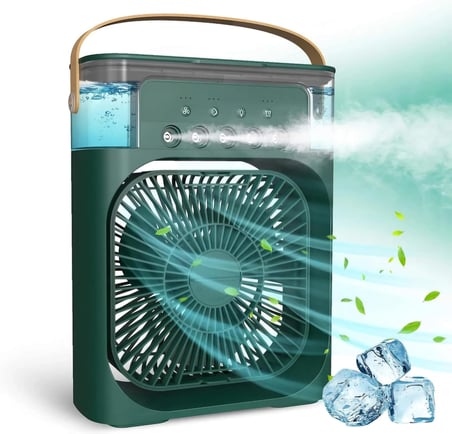 Masaüstü Mini Su Ve Buz Hazneli Buhar Püskürtmeli 3in1 Vantilatör Fan