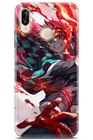 Huawei P20 Lite uyumlu Anime 19 Koruyucu Kılıf Kimetsu No Yaiba