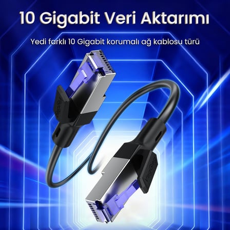 CAT7 10Gbps Gigabit 600Mhz FTP RJ45 Ethernet Kablosu 15 Metre