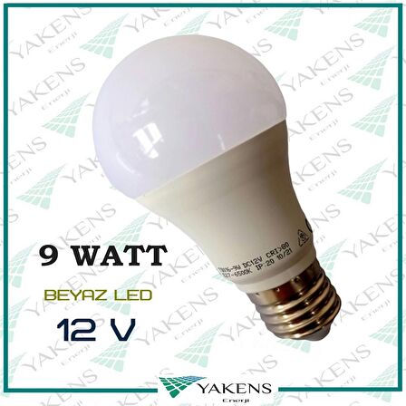 12V 9W Solar Led Ampul Beyaz Renk Ampul Yüksek Işık Gücü