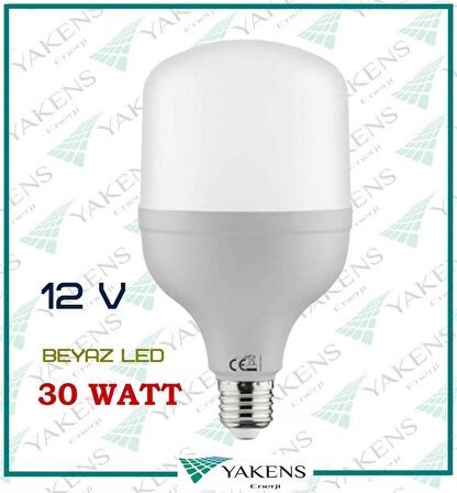 12V 30W Solar Led Ampul Beyaz Renk Ampul Yüksek Işık Gücü