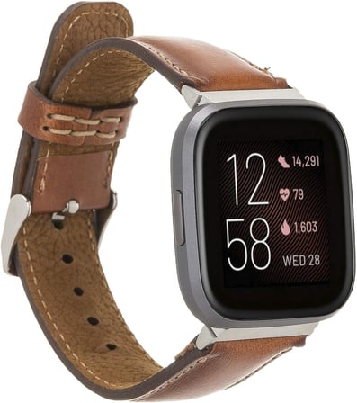 Fitbit Versa 3/Sense/Versa 2/Lite ile Uyumlu Hakiki Deri Kayış El Yapımı Yedek Kayış Erkek Kadın Spor Bant Hediye, Versa 2 / Lite Altın Konnektör