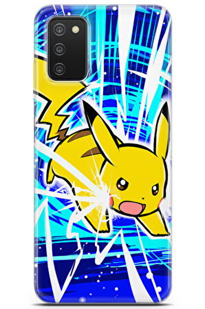 Samsung Galaxy A03S uyumlu Pokemon 2 Parlak Baskılı Elektrik Picachu
