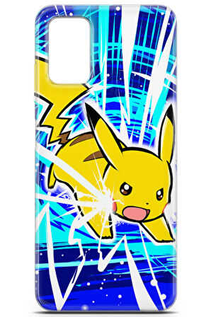 Samsung Galaxy A03S uyumlu Pokemon 2 Parlak Baskılı Elektrik Picachu