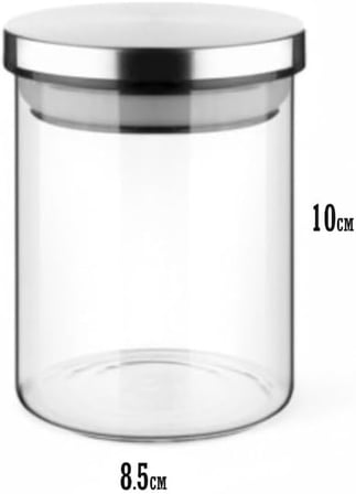 300 Ml Vakumlu Metal Kapaklı Borosilikat Cam Kavanoz (8.5cm*10cm) 1 Adet