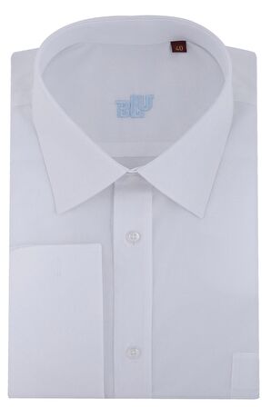 BLU Kravat Yaka Manşet Kol Gömlek