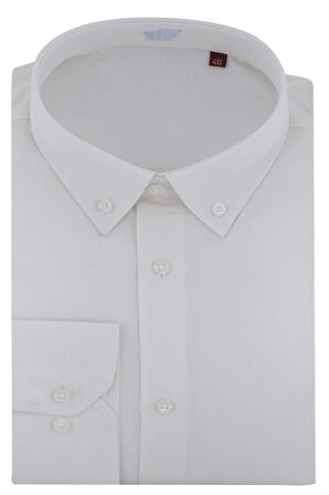 BLU Üstten Düğmeli Yaka Slim Fit Gömlek