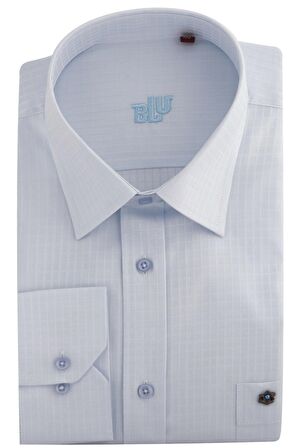 BLU Yarım İtalyan Yaka Klasik Gömlek