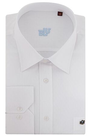 BLU Yarım İtalyan Yaka Klasik Gömlek