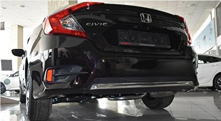 Oled Garaj Honda Civic FC5 İçin Uyumlu Arka Tampon Alt Nikelajı Krom 2016-2020