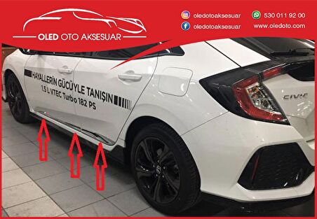 Oled Garaj Honda Civic FK7 HB İçin Uyumlu Krom Kapı Çıtası FK7