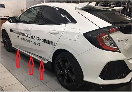 Oled Garaj Honda Civic FK7 HB İçin Uyumlu Krom Kapı Çıtası FK7