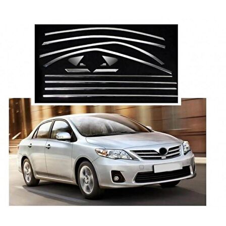 Oled Garaj Toyota Corolla İçin Uyumlu Krom Cam Çerçevesi Tamtur (2008-2012)