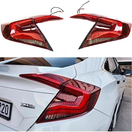 Oled Garaj Honda Civic FC5 İçin Uyumlu Yeni Model Animasyonlu Led Stop - Red