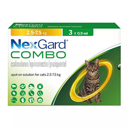 NexGard COMBO 2.5-7.5 Kg Kediler İçin Damla SKT:2026