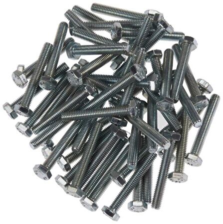 M8X50 DIN933 Cıvata(ALTIGEN) 8.8  Beyaz 5 Li Paket