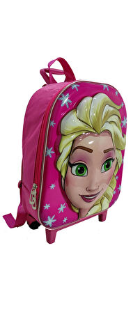 NEWFULL ÇEKÇEKLİ KIZ ANAOKUL SIRT ÇANTASI-PEMBE