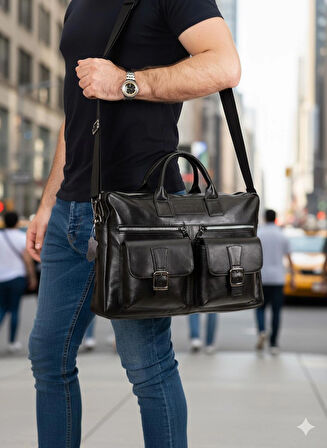 NEWFULL HAKİKİ DERİ EVRAK NOTEBOOK (LAPTOP) ÇANTASI