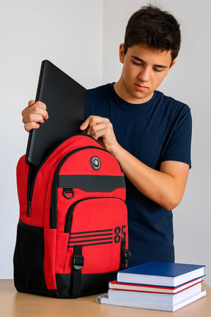 NEWFULL STATİON 85 ASTARLI SIRT VE OKUL ÇANTASI-LAPTOP BÖLMELİ -KIRMIZI