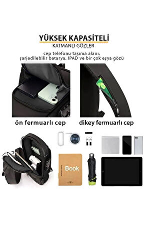 Newish Polo Uziko Çapraz Sırt Çantası-Body Bag USB ve Kulaklık Çıkışlı