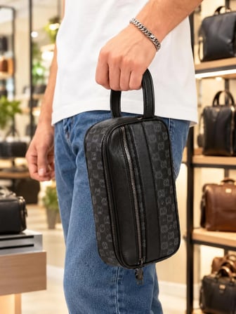 Newish Polo Elegan Portföy Stil El Çantası-Vegan Suni Deri Desenli
