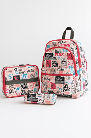 NewBag  GİRL POWER KIZ SIRT OKUL ÇANTASI-3'LÜ SET  (YENİ SEZON)