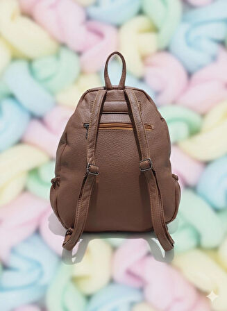 NEWİSH POLO KAPAKLI SIRT ÇANTASI-YIKAMA SUNİ DERİ-TABA