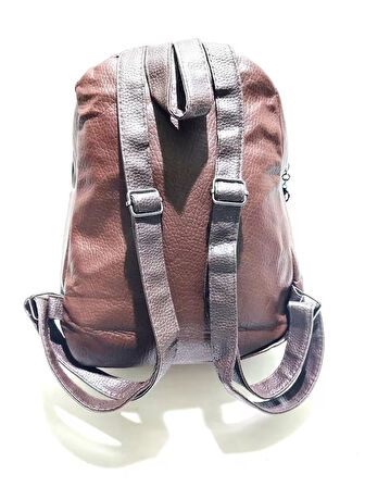 NEWİSH POLO D MODEL SIRT ÇANTASI-YIKAMA SUNİ DERİ-BORDO