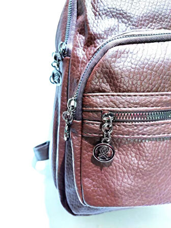 NEWİSH POLO D MODEL SIRT ÇANTASI-YIKAMA SUNİ DERİ-BORDO